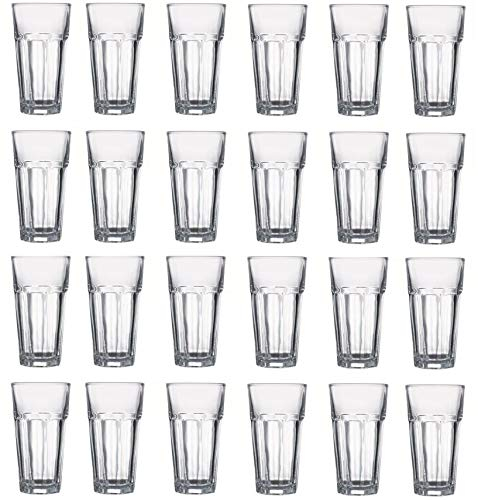 TAMLED Longdrinkglas 0,36 l im Set zu 24 Stück Caipirinha Cocktail Wasser Groß Trinkglas spülmaschinenfest stapelbar