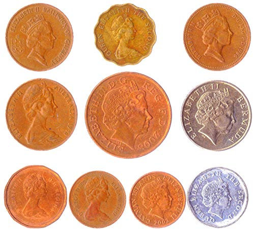 10 Monete Diverse Con La Regina Elisabetta Ii Raccolte Da Regni Misti Del Commonwealth