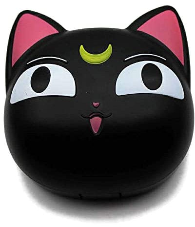 Cute Cat Shaped Contact Lens Case Mini Travel Simple Contact Lens Box Container Care Kit Mirror +Bottle + Tweezers Container Holder (Black)