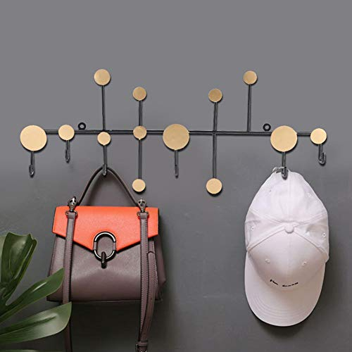 Fdit Hakenleiste Garderobenhaken, Moderne Wandgarderobe Türhängeleiste Platzsparende Kleiderbügel Kleidung Organizer Haken Kleiderbügel für Hut Taschen Handtuch Wohnzimmer