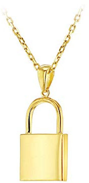 Tuscany Silver Damen-Halskette Schloss Sterlingsilber Gelbgold-beschichtet 11,4x25,5mm verstellbar 45-50cm