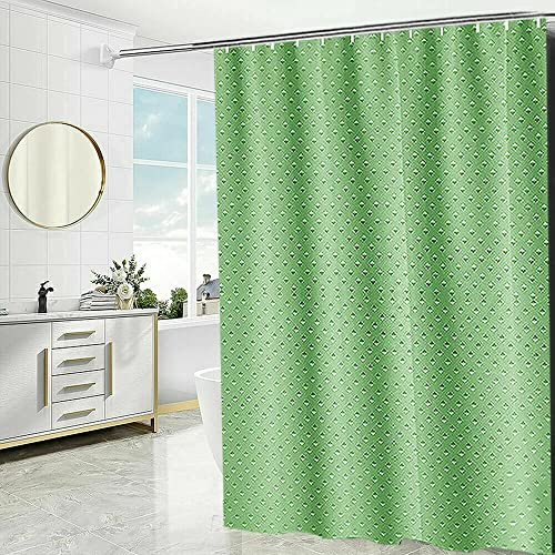 Householdfurnishing Super Quality Waterproof Polyester bathroom Shower Curtains with hook (Light Green, 180X180cm)