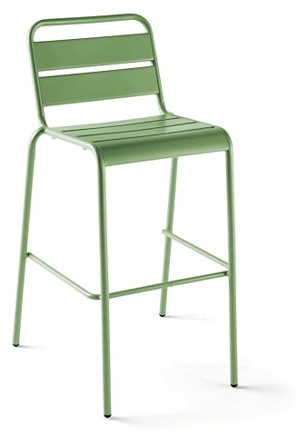 Oviala Chaise Haute de Jardin en métal Vert Cactus - Palavas