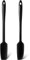 2 Pieces Long Handle Silicone Jar Spatula Non-Stick Rubber Scraper Heat Resistant Spatula Silicone Scraper for Jars, Smoothies, Blenders Cooking Baking Stirring Mixing Tools, Black