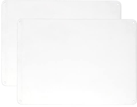 GLOBLELAND 2 Stück blanko Aluminium Schild weißes Warnschild Metall Werbeschild für Zuhause Wand Bar Café Dekoration Outdoor Indoor, 17,8 x 24,9 cm