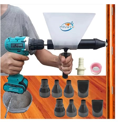 Electric Mortar Grout Gun Portable Pointing Grouting Caulking Sprayer with 9 Nozzles (Without Electric Drill)