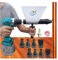 Electric Mortar Grout Gun Portable Pointing Grouting Caulking Sprayer with 9 Nozzles (Without Electric Drill)