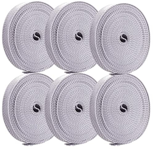 Bricoloco.com Cinta de persiana para instalar en carretes de recogedores- Correa para persianas nylon (6, Gris 22 mm)