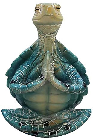Meeresschildkröte Meditation Wohnkultur, Meditation Statue Meeresschildkröte Statue, Deko-Statue für Wohnzimmer oder Bad Zen-Garten Deko-Figur, Feng Shui Ornamente Home Decoration (Sky Blue, One Size)
