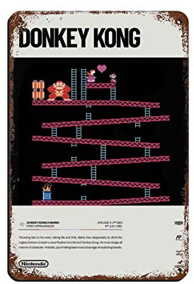 Donkey Kong (1981) Videospiel-Poster, Retro-Poster, Metall-Blechschild, schicke Kunst, Retro-Eisen-Malerei, Bar, Menschenhöhle, Café, Familien-Garage, Poster, Wanddekoration, 20 x 30 cm