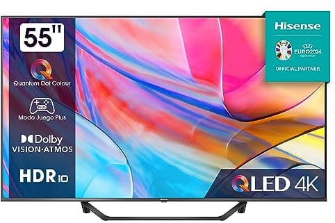 Hisense TV 55A7KQ - QLED Smart TV de 55 Pulgadas Televisor, con Quantum Dot Colour, 60Hz VRR, Dolby Vision & Dolby Atmos, Bluetooth & HDMI, Compartir en el televisor, Alexa Built-in (2023)