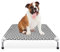 Kuntrust Elevated Outdoor Dog Bed Updated Raised Pet Cot Dog Sun Bed Lifted Dog Bed for Medium Dogs|Indoor Pet Hammock Bed with Double-Layer Cloth,Non-Slip Feet,Fits up to 70lbs