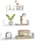 fevarbord Wandregal 3er Set Schweberegal weiß Küchenregal Hängenregal aus Holz Bücherregal für Wand 30/45/ 60 cm