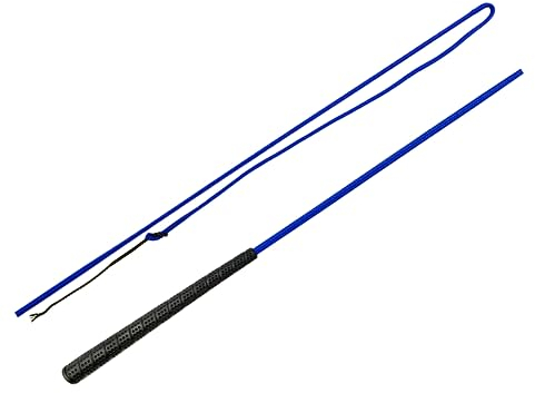 JA Horse Touchiergerte Bogenpeitsche Fahrpeitsche Pferd Fahren Bogen Peitsche Fahrsport Bodenarbeitsgerte Gummi Griff (royal blau, 120 cm)