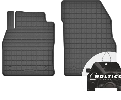 moto-MOLTICO Vorne Gummimatten Auto, 2-teiliges Set, Allwetter Gummi Fußmatten mit Rand, Antirutsch & Wasserfest Autoteppiche - passend für Opel Crossland X ab 2017
