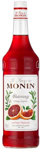 MONIN Sirup Blutorange 1,0 l | Fruchtig-herber Blutorangen Geschmack für Cocktails, Limonaden, Spritz Variationen und Dessertkreationen
