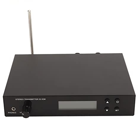 DAUZ Sistema de Monitoreo de Escenario, Sonido HiFi 566-608MHZ Sistema de Monitor Intrauditivo Inalámbrico Clear Mix para Estudio (Enchufe de la UE)