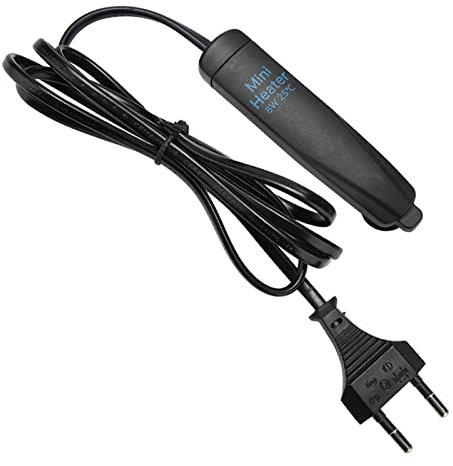 VGEBY Mini Chauffage pour Aquarium, Incassable, Température Constante, Protection de sécurité Anti-séchage, Conception à Ventouse, Prise UE 220V (8W)