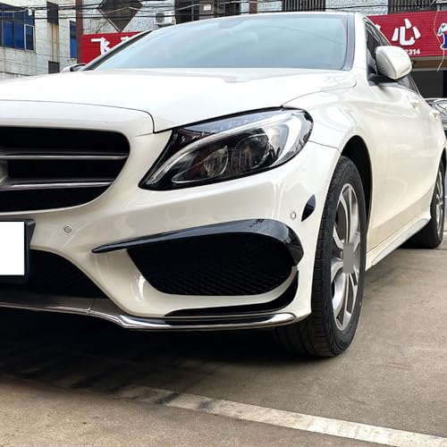 Auto Frontstoßstangen Entlüftung Nebelscheinwerfer Gitter für Mercedes Benz C-Klasse W205 C180 C200 C260 C43 AMG 2015-2018 Auto Exterieur Zubehör,Glossy Black