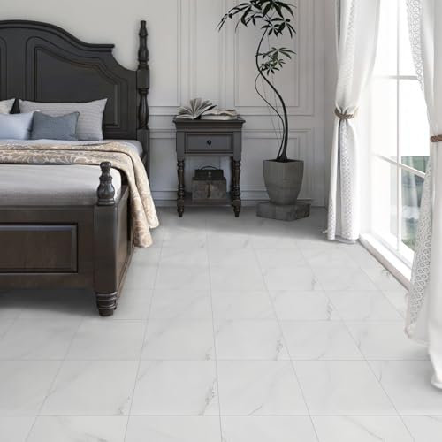 Floor Tiles Self Adhesive, Vinyl Flooring Peel and Stick Floor Tiles Waterproof for Kitchen Living Room and Bathroom DIY Flooring 30x30cm 24pcs(2.16γ‘)