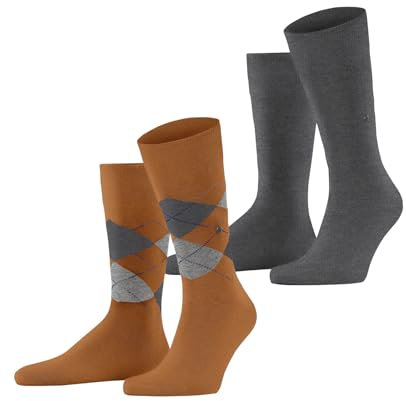 Burlington Herren Socken Everyday Mix Multipack M So Baumwolle gemustert 2 Paar, Orange Blush 8415, 40-46