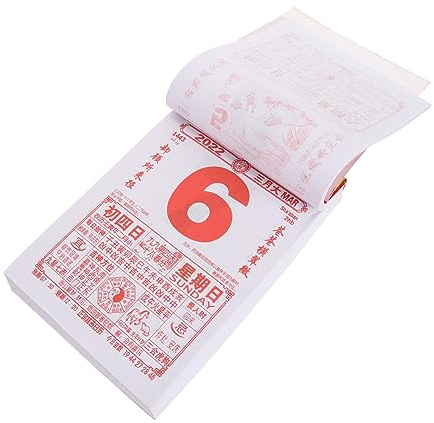 BUTIFULSIC 1 Stück 2022 Jahr Des Tiger-almanachs Chinesisch Täglich Schreibtischkalender Abreißkalender 2021 Täglich Neujahrsgeschenk Lunar Datum Kalender Planer Papier Büro Mini Die Liste