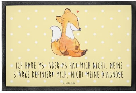 Mr. & Mrs. Panda 50 x 75 cm Fußmatte Fuchs Multiple Sklerose - Geschenk, MS, Fußmatte Outdoor, Eingangsteppich, Haustürmatte, Fußmatten, Fußabtreter,