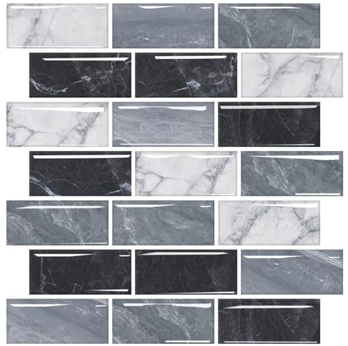 HPNIUB 10 Sheet Peel and Stick Tiles,30 * 30cm Tile Stickers for Kitchen Wall Stickers,Bathroom Stickers for Walls Waterproof Bathroom Tile Self Adhesive Tiles for Kitchen Living Room Decor
