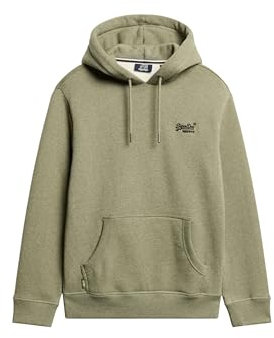 Superdry Herren Essential Hoodie mit Logo Martini Olivgrün Gesprenkelt XXXL