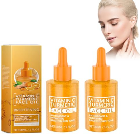 Gesichtsöl, Mit Vitamin C, Niacinamid Und Kurkuma, Feuchtigkeitspflege Öl Für Gesicht, Hautpflege Glow Oil Für Gesicht, Gesichtspflege Öl Für Frauen, Aufhellender Hautton, 2 Pcs