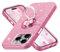 wisdompro Glitter Case for iPhone 14 Pro Max, Bling Sparkle Case with 360° Ring Kickstand for Girls Women, Cute Protective Cover for iPhone 14 Pro Max (6.7 Inch) - Pink