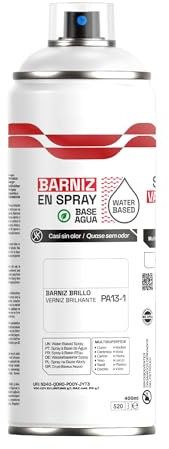 H HANSEL HOME Pintura Spray Base Agua 400ml - Para Muebles, Metal, Plástico y Madera - Ecológica y Sin Olor, Colores Duraderos - Barniz Brillo, 1 unidad