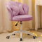 ALEAVIC Sedia Ufficio di velluto, Sedia da Studio in Casa, Sedia Girevole Ergonomica, Regolabile in Altezza (Rosa)