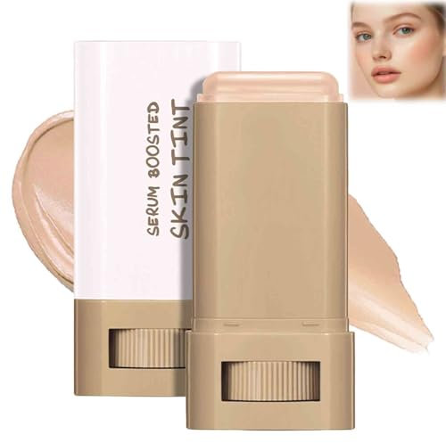 Tinted Moisturizing Essence Foundation Stick,Solid Skin Enhancer Concealer Beauty Balm,Brightening Skin Contour Beauty Stick,Create A Flawless and Waterproof Long-Lasting Natural Look (#04, 18g)