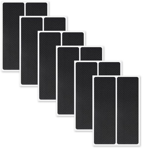 simarro Lot de 12 patins antidérapants autocollants - 14 x 5 cm - En caoutchouc antidérapant - Découpable - Rectangulaire - Pour pieds de meubles, pieds de chaise, tables, canapés (5 mm d'épaisseur)