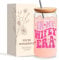 Jars Nova Bride to Be Gifts – “in My Wifey Era” 16oz Glass Coffee Cup with Pink Font, Bamboo Lid & Straw – Wedding & Bridal Shower Gift for Her