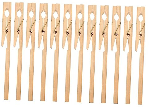 Veemoon 12 Piezas Pinzas de Madera para Tubos de Abrazaderas de Fijación para Laboratorio Clip de Seguridad para Manipulación de Tubos Calientes