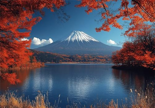 Puzzle 2000 Teile Erwachsene Vulkan Fuji 100x70cm,2000pcs Klassische Puzzles Japan Anspruchsvoll Jigsaw Spielzeug Puzzlespiel Impossible Holzpuzzle Geeignet für alle Altersgruppen Geschenk P-820