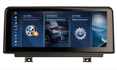 10.25 Zoll Qualcomm 8-Kern 4GB+64GB Android 14 Autoradio Bluetooth GPS Navi für BMW 3er F30 F31 F34 4er F32 F33 F36 F80 F82 NBT System CarPlay Android Auto WiFi 4G DAB+ USB DSP iDrive Canbus SWC