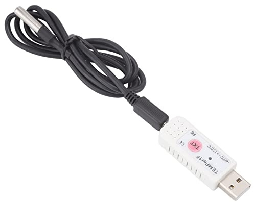 Ausla USB-Computer-Temperatursensor-Thermometer mit Doppelsonde, Datenlogger mit Wasserdichter Sonde für die Überwachung von Innen- und Außenlagern.