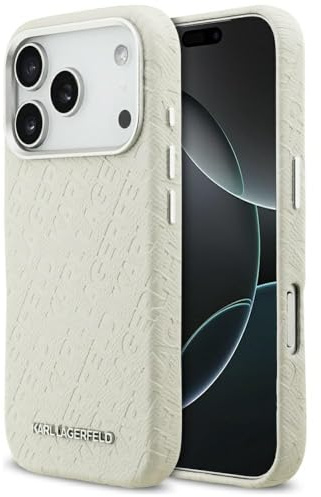 CG MOBILE Karl Lagerfeld FW Stamped Karl kompatibel mit MagSafe Hülle für iPhone 17 Pro (Beige)