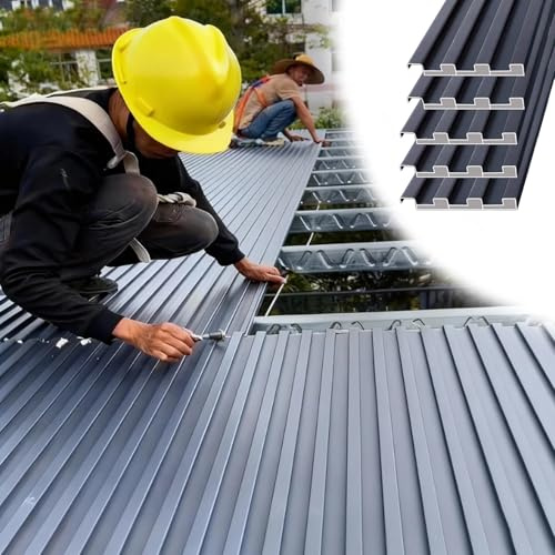 Roofing Sheets Polycarbonate Pergola Roof Panels, 1 2 5 8 10 Pcs Thickened Aluminum Roofing Sheets Top Cover, All-Weather Awning Roof Shingles/Cladding Board(5pcs,0.8m/2.6ft)
