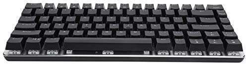 Tomantery AK33 Teclado Mecánico RGB LED Retroiluminado Gaming Portátil 82 Teclas para Escritorio Portátil Aluminio Negro (Interruptor de acción Lineal)