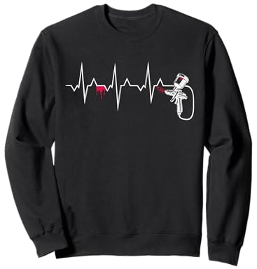 Paint Spray Gun with Heartbeat Pulse Line Auto Body Painter Sweatshirt