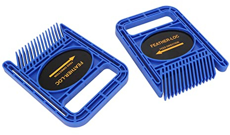 2Pack Adjustable Extended Featherboard for Table Saw Router Tables – Dual Safety Support with Ergonomic Knobs for Woodworking Fences (Blue)