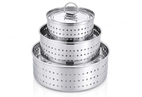 TreegoArt Rund form rostfritt stål paneer ostform tillverkare 350 ml, 500 ml och 700 ml perfekt för att göra hemlagad paneer/ost/tofu – paket med 3