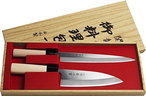 Juego de 2 Cuchillos Japoneses SekiRyu Sashimi y Deba - SR601. Cuchilla de Acero Inoxidable