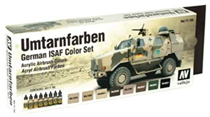 Vallejo 071159, Umtarnfarbset, NATO Tarnung, 8x17 ml, Deutsches ISAF Farbset, 17 ml, 17 ml (8er Pack)