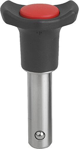 KIPP – Bedienteile | Normelemente K0363.3806035 Kugelsperrbolzen, Form AThermoplast, selbstsichernd, Komp:rot, Durchmesser 6 mm, 35 mm, verkehrsrot ral3020, Länge L: 35mm