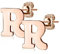 Bungsa BUCHSTABE R Ohrstecker Rosegold - BUCHSTABEN R Ohrring in Rosegold - Alphabet Ohrringe zum Stecken - aus Edelstahl - Ohrschmuck für Damen, Kinder & Herren